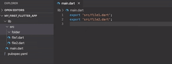 moving Dart files in Visual Studio Code updates the import statements