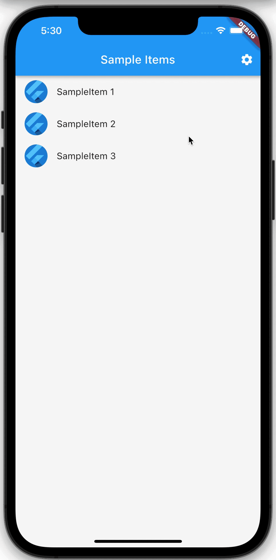 *The new Flutter skeleton template in action*