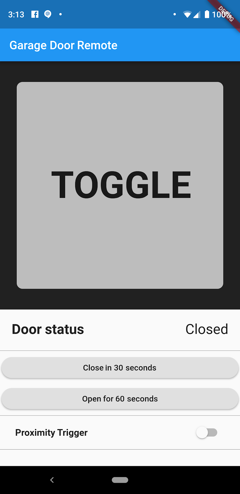 *My garage door remote, built using Flutter. Can you tell that I’m a backend engineer?*