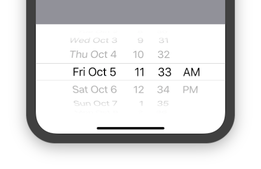 [CupertinoDatePicker](https://docs.flutter.io/flutter/cupertino/CupertinoDatePicker-class.html)