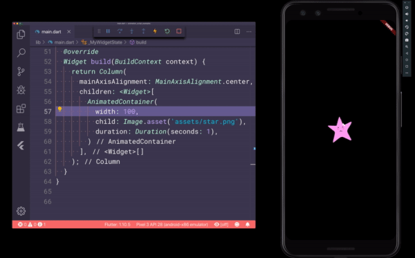 Flutter animation basics with implicit animations
