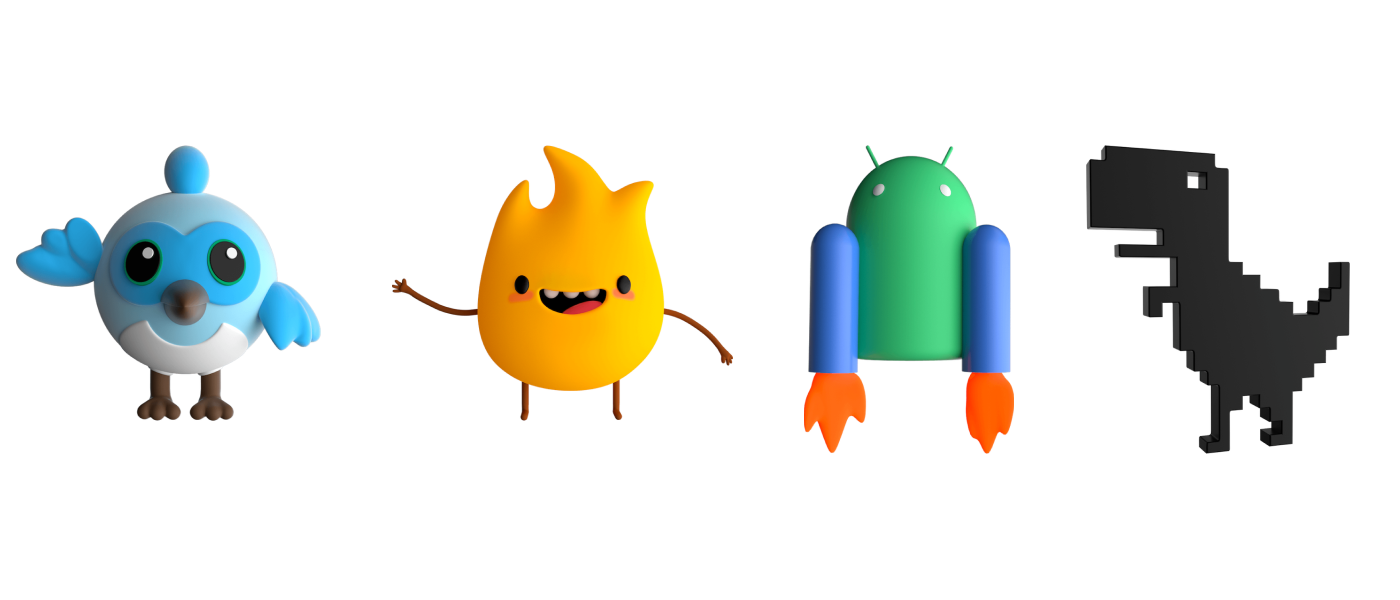 Flutter’s Dash, Firebase’s Sparky, Android Jetpack, and Chrome’s Dino