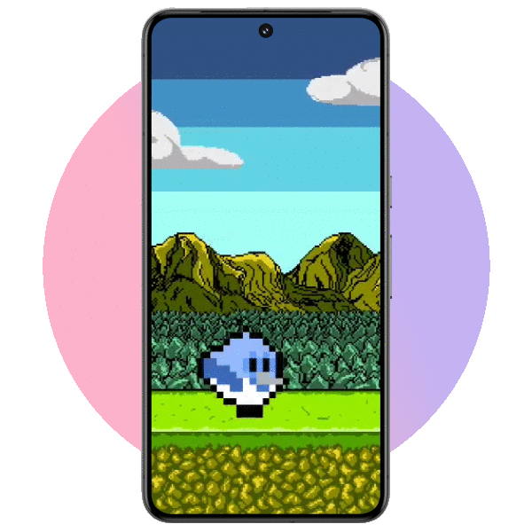 An animated gif showing the endless runner template