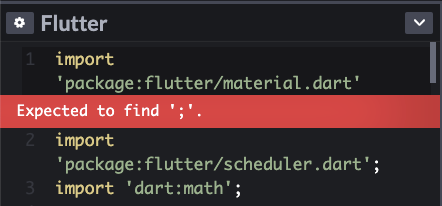 Warning message when introducing a syntax error