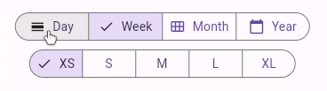 Segmented buttons — single selection and multi selection