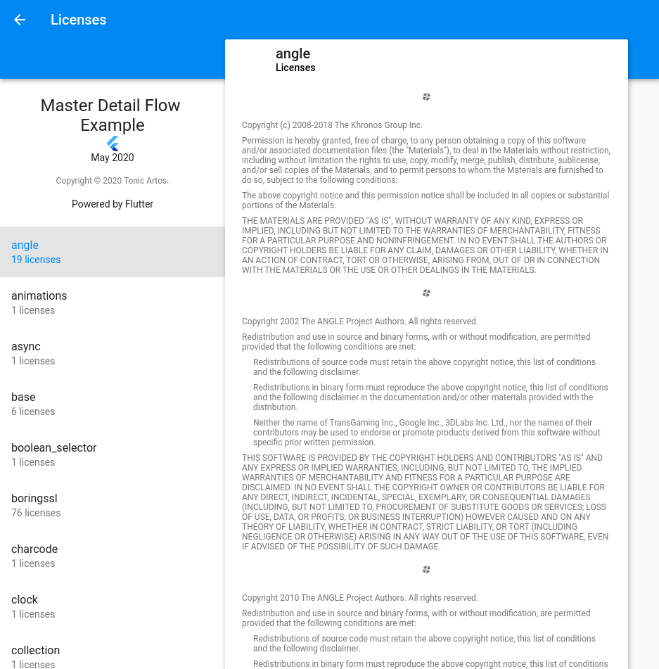 new licenses page
