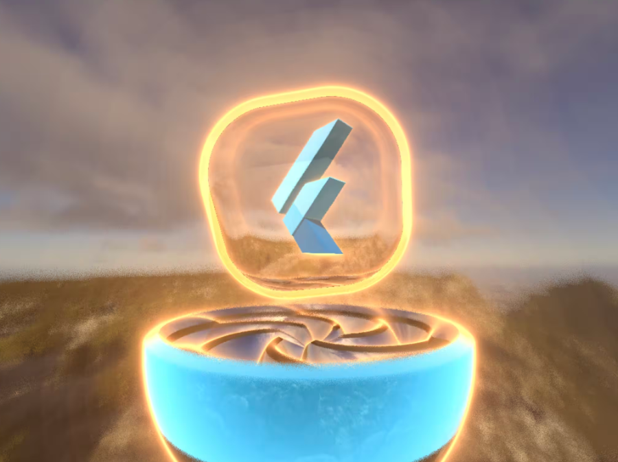 Ooh shiny. This is a ray-marched signed distance field. You could render this using Flutter GPU, but it’s perfectly possible to do so with a [custom fragment shader](https://docs.flutter.dev/ui/design/graphics/fragment-shaders) as well.