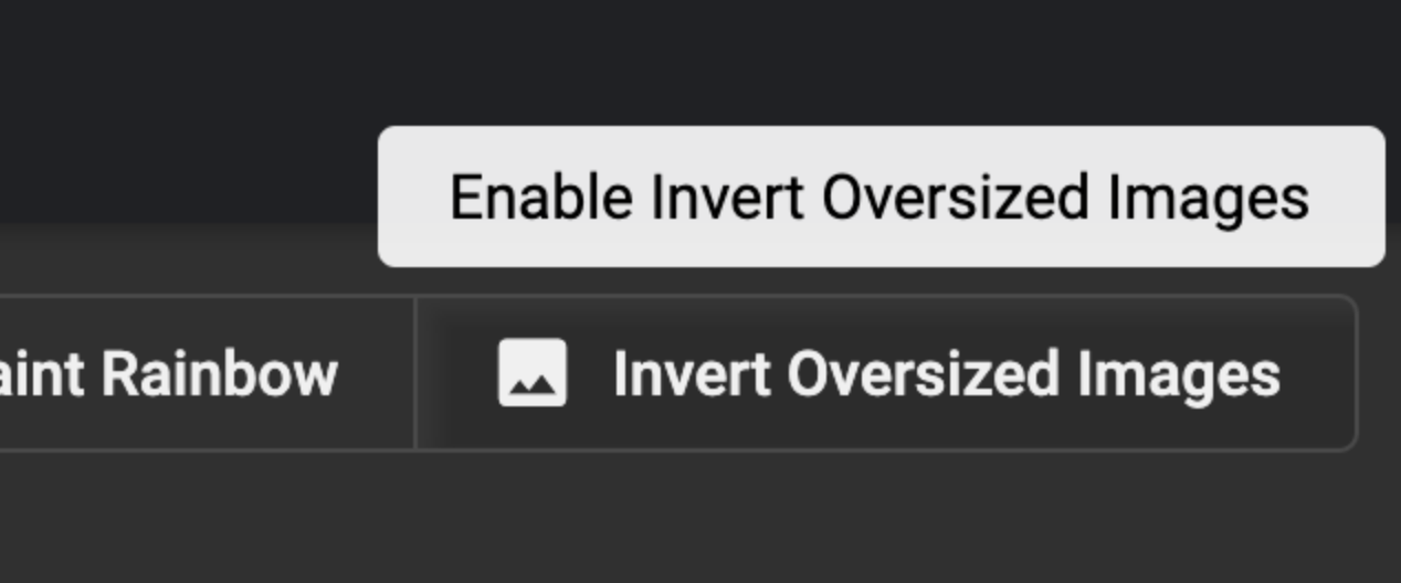 Enable the “Invert Oversized Images” option to highlight images that are bigger than they need to be