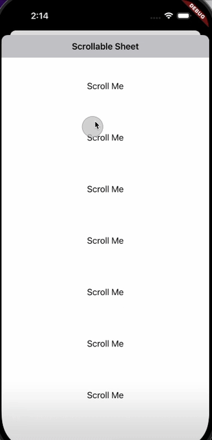 Scrollable content within a `CupertinoSheetRoute` working seamlessly with the dragging animation