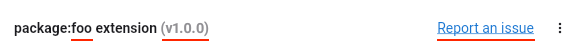 DevTools extension screen title bar