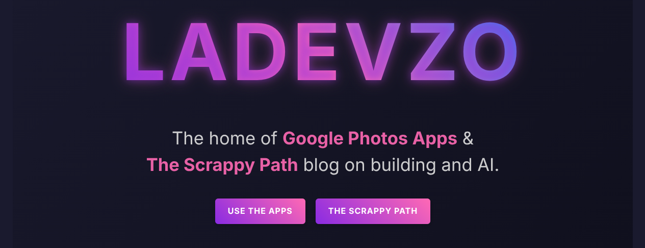 A screenshot of ladevzo.com. Check it out!
