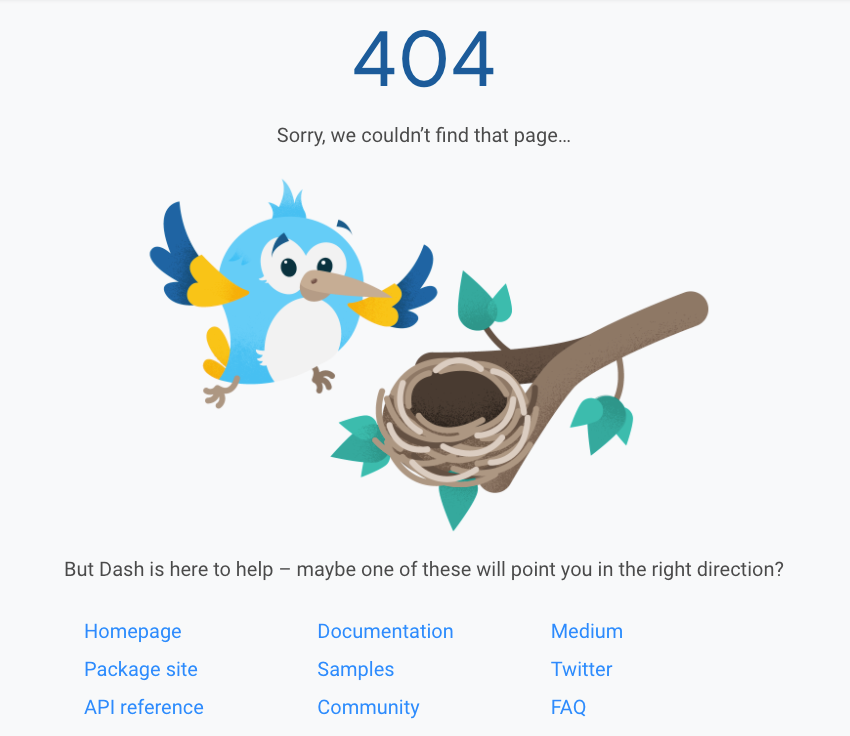 Handling 404: Page not found error in Flutter
