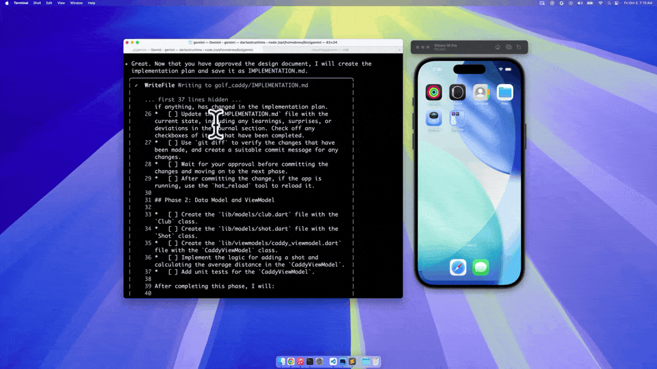 The guided implementation plan keeps Gemini CLI on track