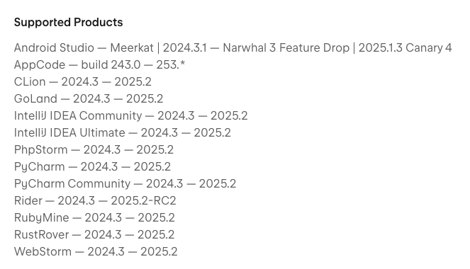 *The full set of IDEs supported by the Flutter IntelliJ Plugin version M87.*